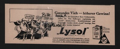 LEVERKUSEN, Werbung 1931, I. G. Farbenindustrie AG BAYER Lysol Desinfektion