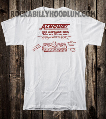 Retro Hot Rod Tee T Shirt Drag Race Racing Speed Shop Almquist Motor Heads
