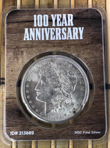 1921 US Morgan Silver Dollar UNCIRCULATED CONDITION 100 Year Anniversary Holder