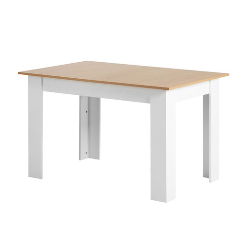 Extendable Dining Table 160cm Wooden White Contemporary Heavy Duty Oikiture NEW - Picture 5 of 8