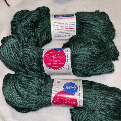 **PLEASE NOTE. PIC IS 3 ONLY 2 **Lot Of 2 Kentucky Soft Spun Yarn Forest Green.