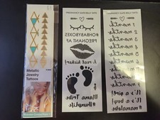 Fashion Tats temporary tattoos metallic jewelry  belly safe pregnancy tats new