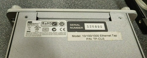 NetOptics TP-CU3 10/100/1000 ETHERNET TAP FULL DUPLEX TAP NO AC ADAPTER - 第 3/3 張圖片