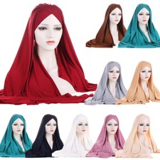 Islamic Hijab Women Full Cover Shawl Scarf Hats Muslim Turban Wrap Headscarf Cap