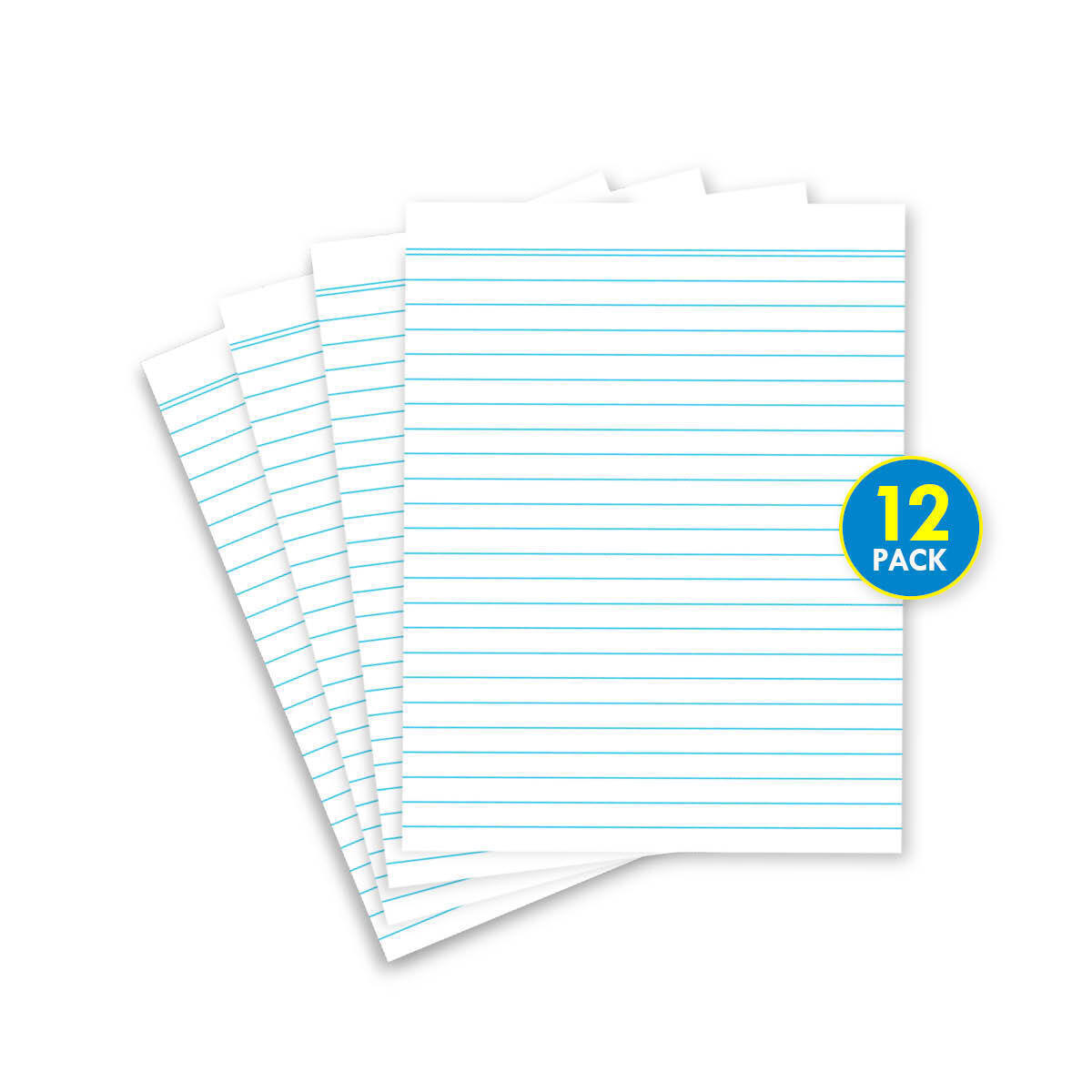 Office Central 12PCE Note Pad Lined Crisp White Office Business Notetaking A4