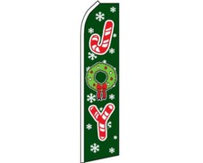 Joy Candy Cane Green / Red/ White Swooper Super Feather Advertising Flag