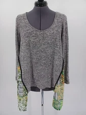 Poeme By Citron Santa Monica Gray Green Top Blouse Size M