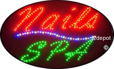 US Seller Animated Nails Spa Led Sign neon lighted. Video inside.  21"x13-1/2"