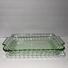 VTG Martha Stewart Everyday MSE 9"x 13" Green Ribbed Casserole 3 Qt Dish