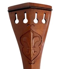 Nice Carved jujube wood violin tailpiece 4/4 full size. Inlay flower