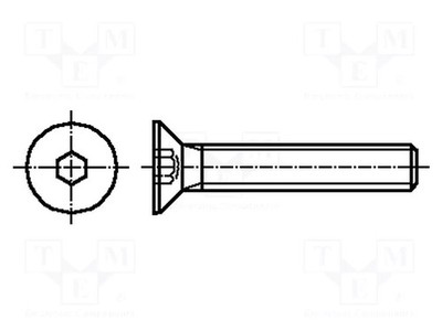 HEX 2mm DIN 7991 Schraube Kopf: Senkkopf M3x8 0,5 Sechskant
