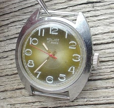 Vintage Soviet Russian Poljot Mechanical Mens Watch 17 jew. m. 2614.2H Serviced