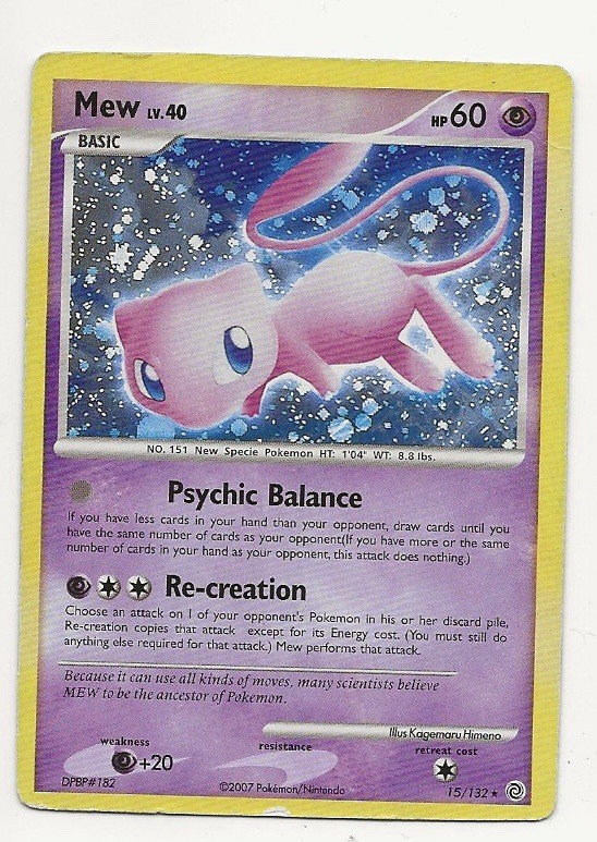 Mew 15/132 Pokemon TCG Secret Wonders Holo  Foil Rare Card Played LP