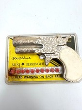 Vintage Mini Derringer Cap Gun   Made in Italy   Original Acrylic Case