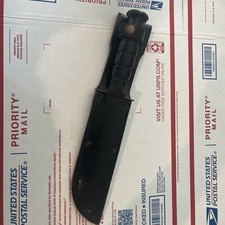 Ontario Marine Combat Fixed Knife 7" 1095HC Steel Blade Black Synthetic Handle