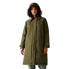 Regatta Womens Orla Mac Lightweight Waterproof Jacket - Military Green Frilly