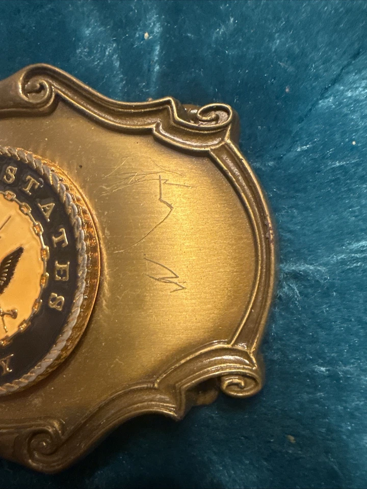 Raro cinturón de la Marina de los Estados Unidos hebilla vintage 1978 Raintree Foto 2 de 3