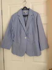 Talbots new Light Blue 3/4 sleeve Blazer Women's Size 10 single button close