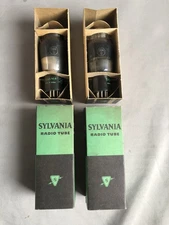 6B4G Tubes Sylvania, Matched, Date Code 7/27 on each from 1947, twin flat plates