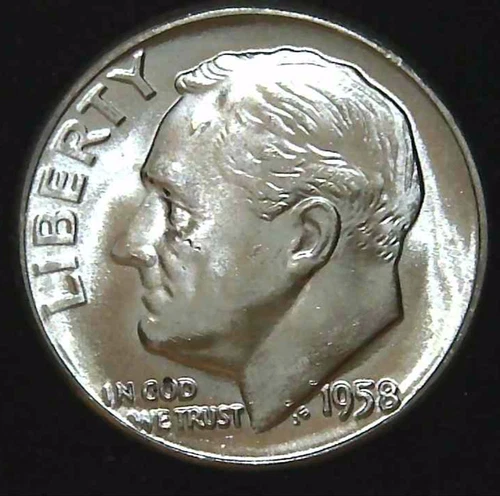 1958-P 10C Roosevelt Dime BU 90% Silver 26owt0228-1