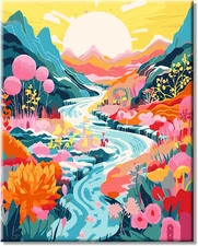 Paint by Numbers for Adults, Paint by Number Landscape Crafts for Beginner Adult