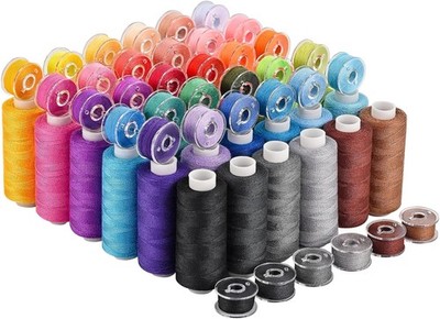72 pcs Sewing Thread Kit, 36 Colors 400yd Polyester Thread with Matched 36