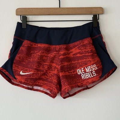Nike Team Running Gym Shorts Sz S Women s  Lined Ole Miss Rebels Training