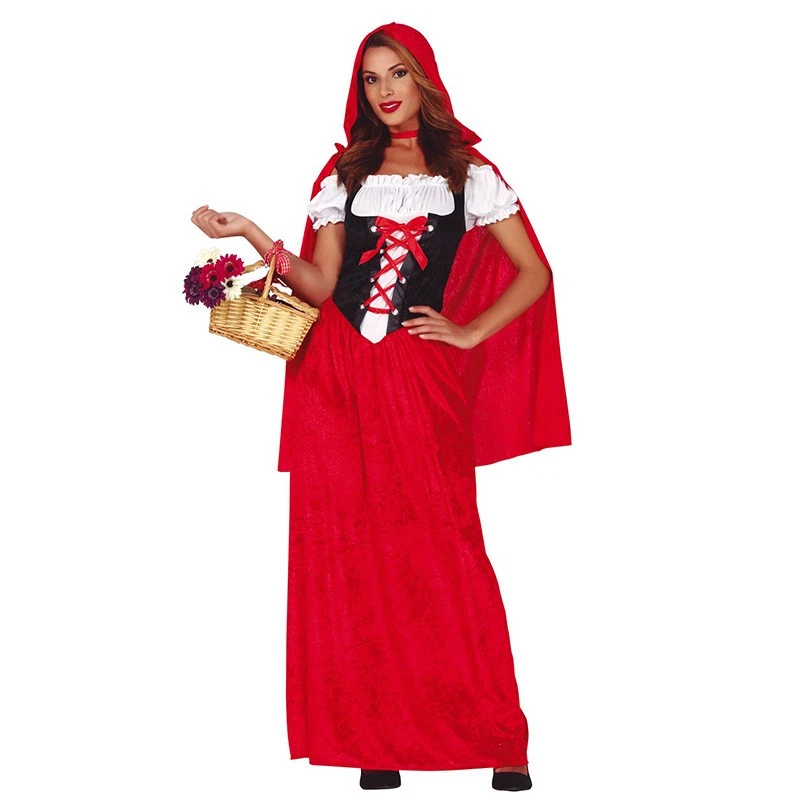 Wicked Costumes Costume Da Cappuccetto Rosso Per Bambina, Taglia L (8-10 Anni) - Vestito Con Mantella E Cappuccio