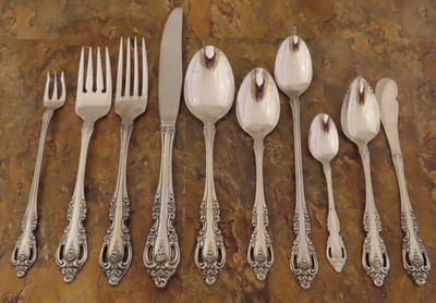 Oneida Brahms 10 piece Place Setting Community Stainless Flatware Lot D