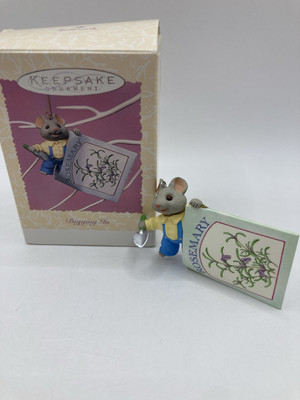 1997 Hallmark Ornament Spring Collection Digging In Mouse Rosemary by Ed Seale