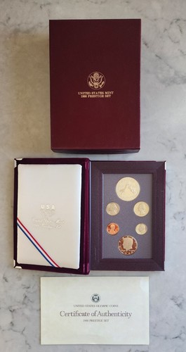 1988 Prestige Proof Coin Set U.S. Mint Box & COA