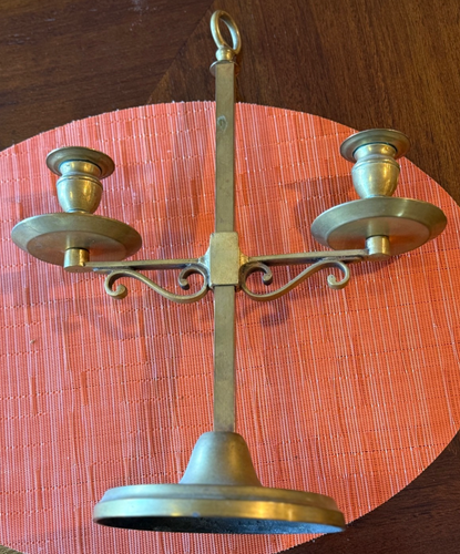 Antique Brass 2 Arm Candelabra 12” Candle Holder Tabletop Adjustable Height - Picture 12 of 13