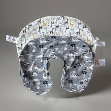 2 Boppy Pillow Covers ONLY Gray Dinosaurs Baby Giraffe Print Tummy Time Nursing