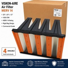 Viskon-Aire MERV 14 Air Filter 20x24x12 4VB14202412 New In Box