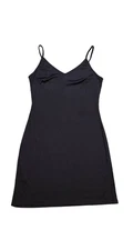 Womens X7439 Black Polyester Cami V-Neck Under Dress Full Slip Size L