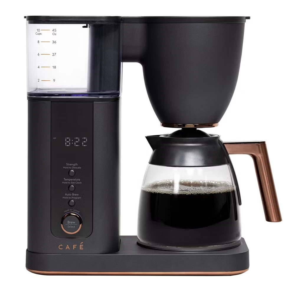 GE Appliances 45 oz SCA-Certified Coffee Maker Matte Black CAFE Glass Carafe
