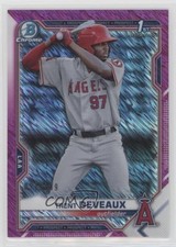 2021 Bowman Chrome Prospects Fuchsia Shimmer Refractor 91/199 Trent Deveaux 7m3
