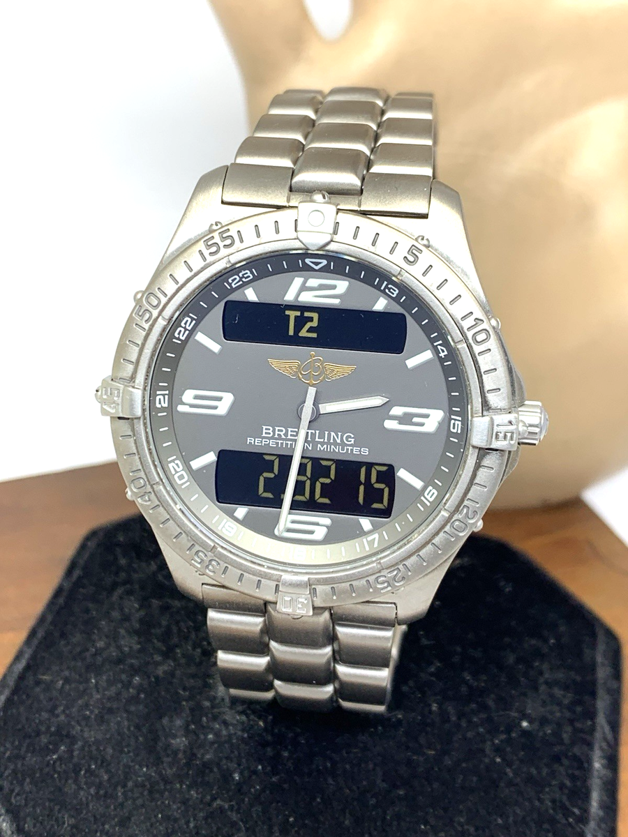 Breitling Aerospace Men's Watch E65062 Swiss Quartz Analog Digital