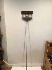 Vintage 7-tine ice fishing spear w/ Leather Scabbard spearing Gig Pike Cast Iron