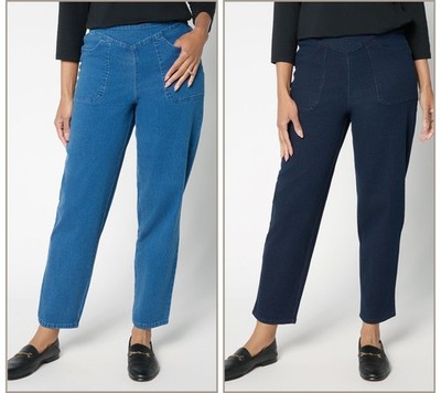 SUNNYLiFE Women's Petite Pants PM Denim & Co. ''How Timeless'' Ankle Blue A686740