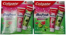 2 Colgate 4 Pk Max Fresh Breath Strip Toothpaste - 8, (4.8oz) Tubes 2 Flavors 1.30 per gallon