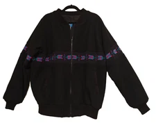 Justin Kraff Size XL Black Wool Southwestern Jacket