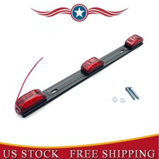 Red LED Stainless Rear Clearance ID Marker Light Bar Truck Trailer Tail Lights