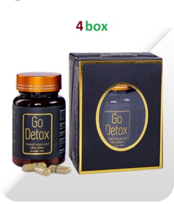 4 Boxes GO DETOX Weight Loss Fat Burning Pills 100% Herbal, Tra giam can GODETOX