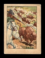 1951 Post HOPALONG CASSIDY Wild West Trading Card 35 Shooting Buffalo Hunt Rifle