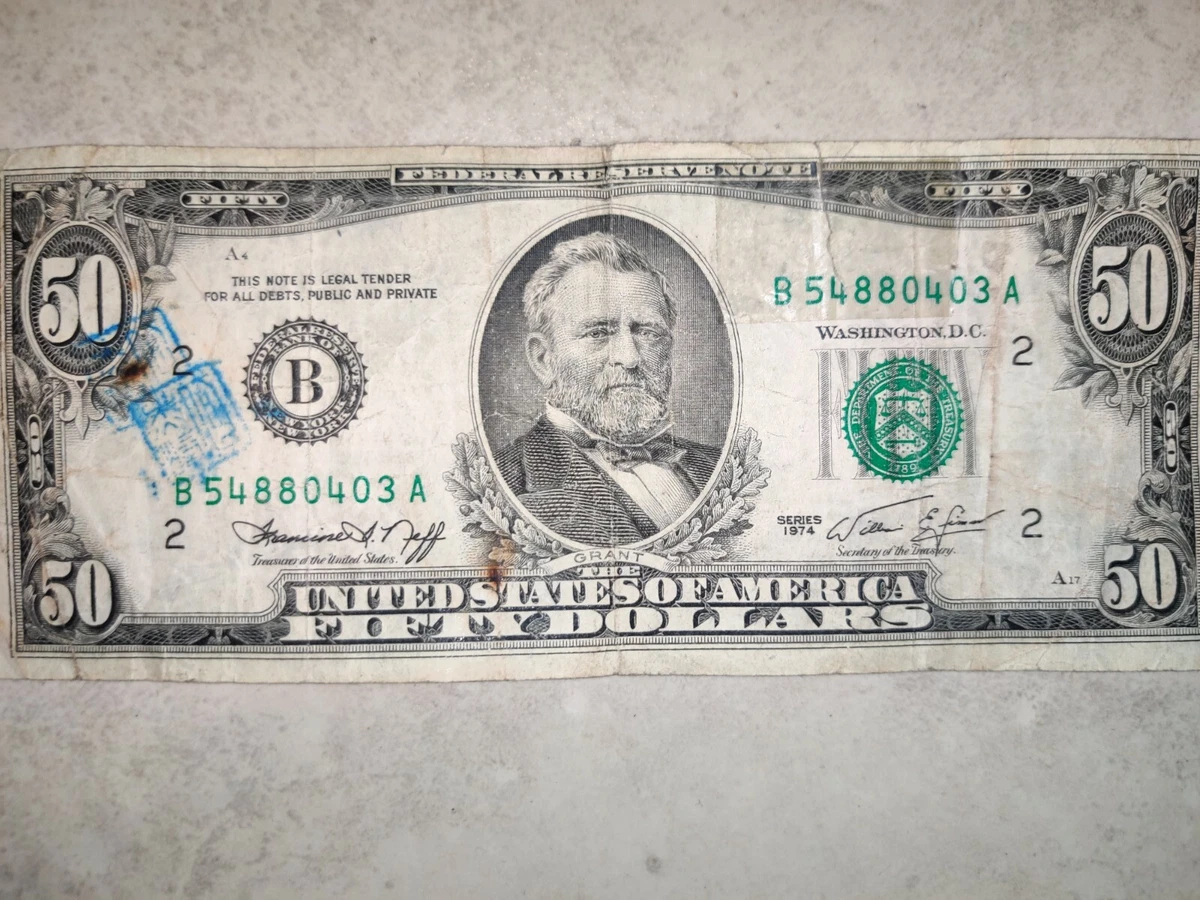 Vintage 1974 50 Dollar Bill