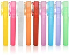 10Pcs 10Ml Plastic Spray Bottle Fine Mist Atomizer Portable Pen Clip Refillable