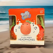 Fluffy Cuties Plush Wired Headphones Tilly The Strawberry BNIB