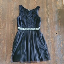 Speechless Sz 7 Little Black Dress Lacy Sexy Sequined