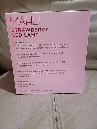 New Cute Strawberry LED Ambient Night Lamp W/ Red Rose Pen ( Gift set ) - Picture 5 of 7